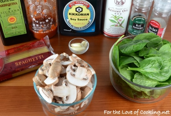 Mushroom, Spinach, and Garlic Noodles