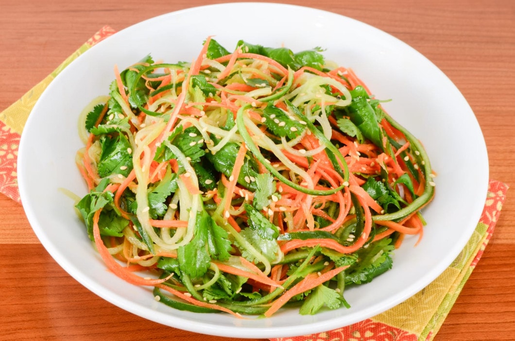 Asian Cucumber and Carrot Slaw