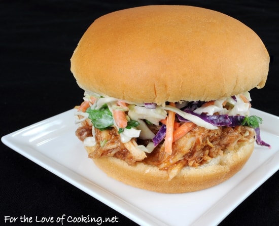 Barbecue Chicken Sandwiches with Cole Slaw