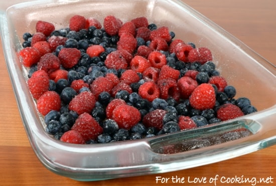 Roasted Raspberries and Blueberries with Vanilla Bean