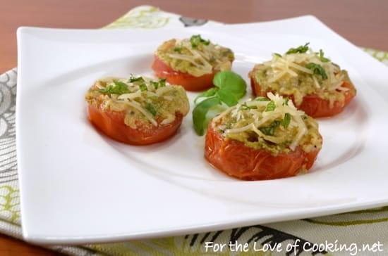 Roasted Tomatoes with Pesto and Parmesan