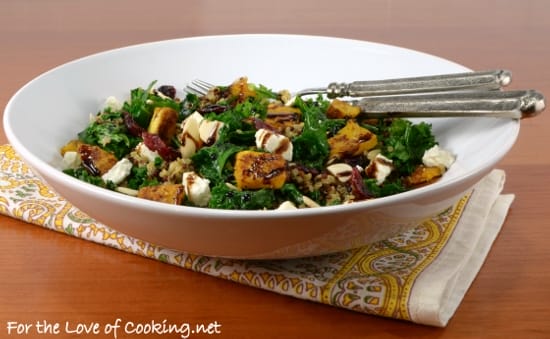 Roasted Butternut Squash, Kale, and Quinoa Salad with Balsamic Glaze