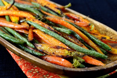 Simply Roasted Carrots and Green Beans