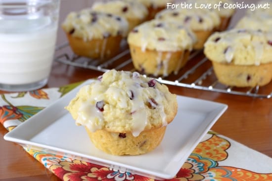 Lemon Pomegranate Muffins with a Lemon Glaze