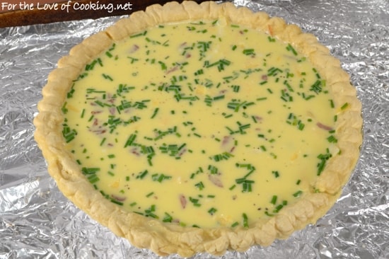 Bacon, Sharp Cheddar, and Chive Quiche