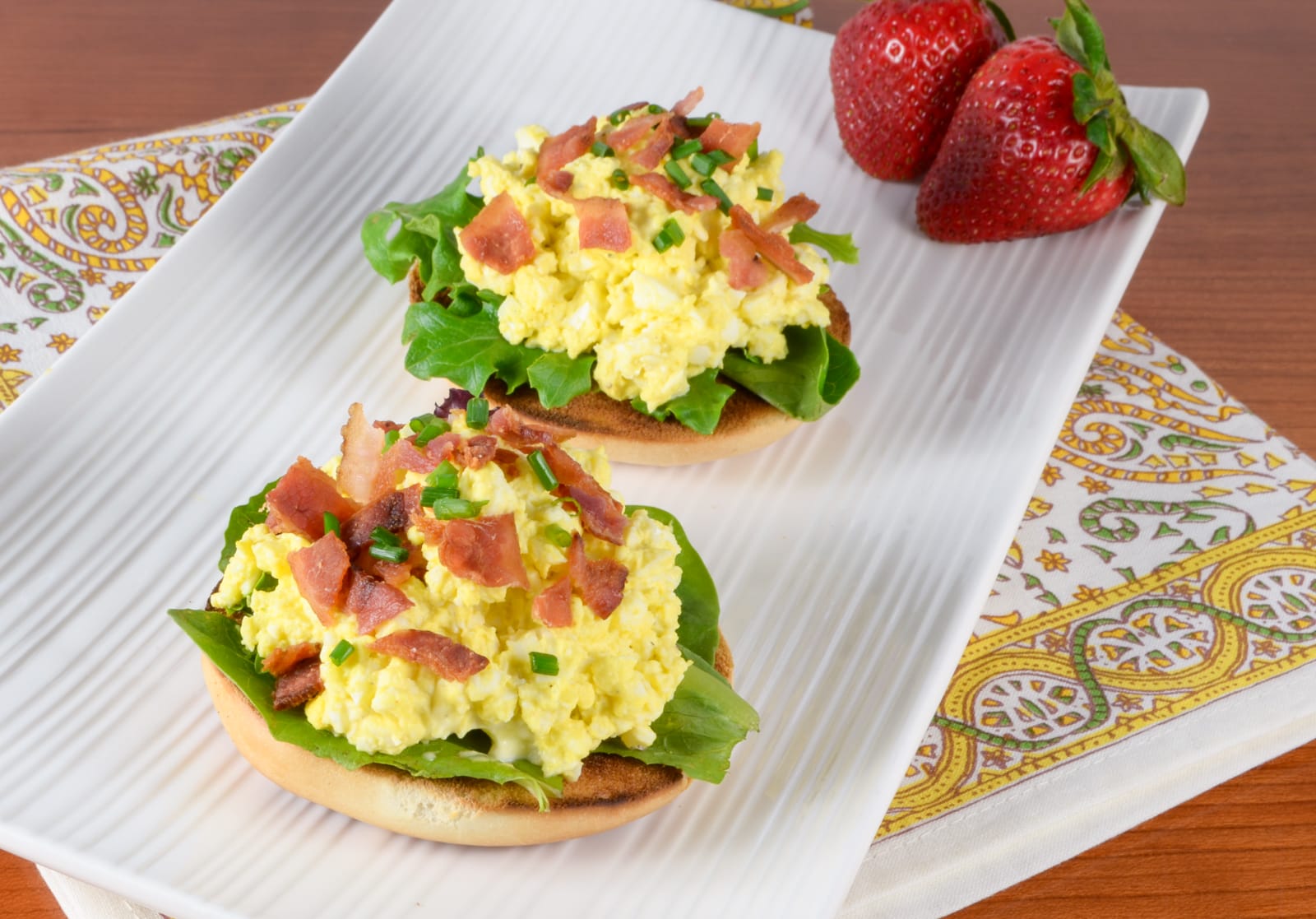 Open-Faced Egg Salad Sandwich with Bacon and Chives