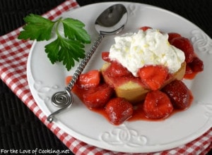 Strawberry Topped Pound Cake with Lemon Whipped Cream