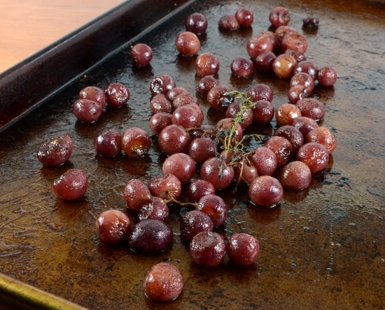 Roasted Grape and Brie Crostini