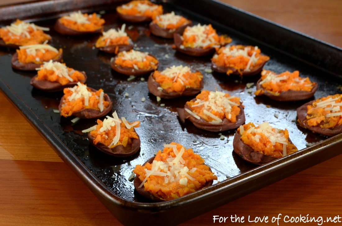 Garlic Butter Smashed Sweet Potatoes With Parmesan - Cafe Delites