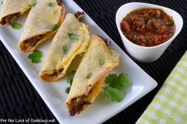 Baked Mini Shredded Beef & Cheese Tacos