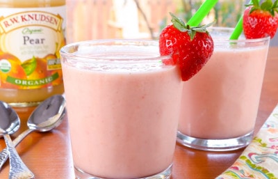 Strawberry, Peach, and Pear Smoothie