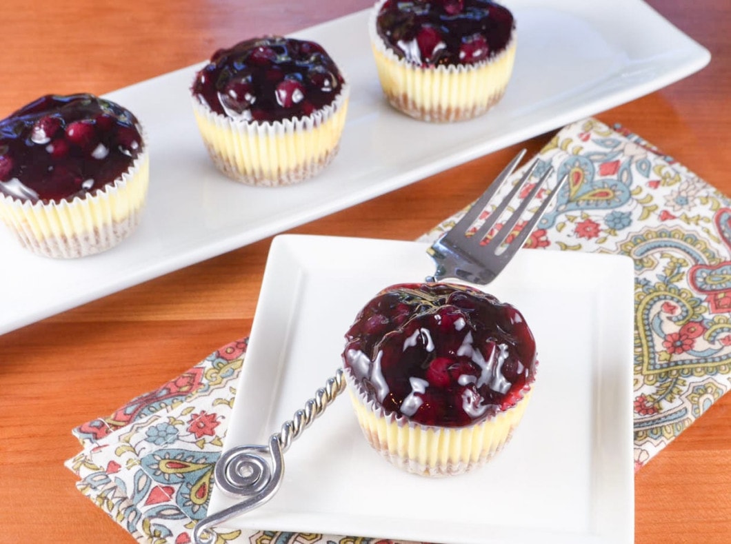 Mini Lemon-Blueberry Cheesecakes