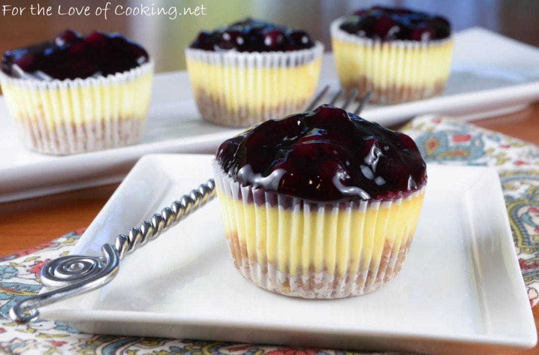 Mini Lemon-Blueberry Cheesecakes