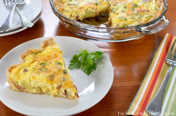 Bacon, Potato, and Sharp Cheddar Quiche | For the Love of Cooking