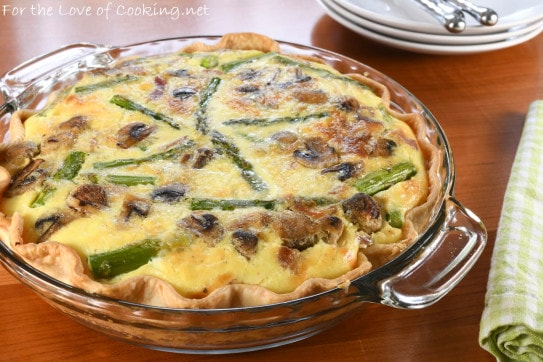 Bacon, Asparagus, and Mushroom Quiche with Gruyere and Fontina | For ...