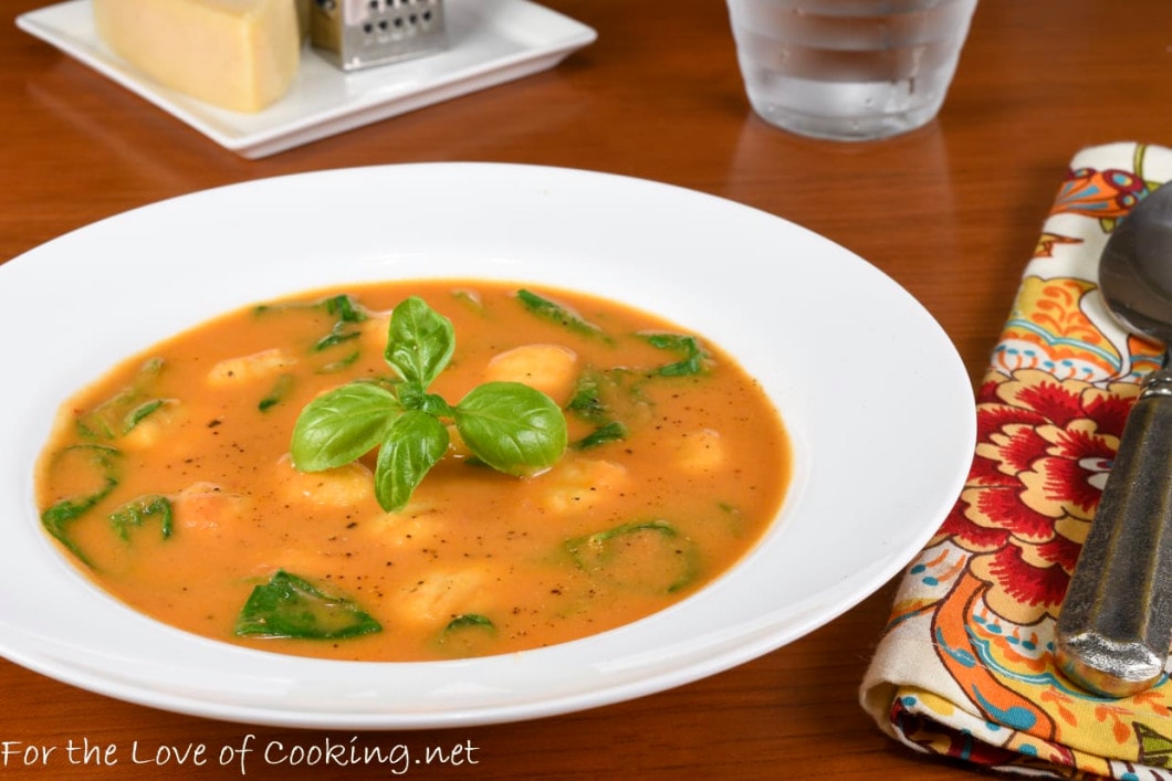 Creamy Tomato Florentine Soup with Gnocchi