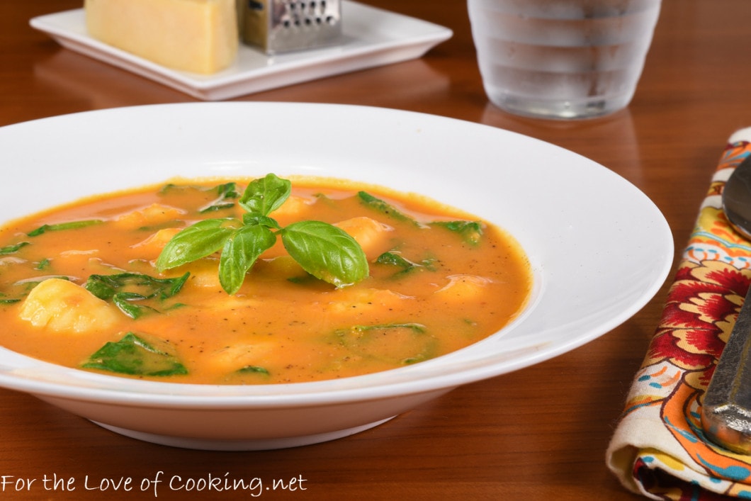 Creamy Tomato Florentine Soup with Gnocchi