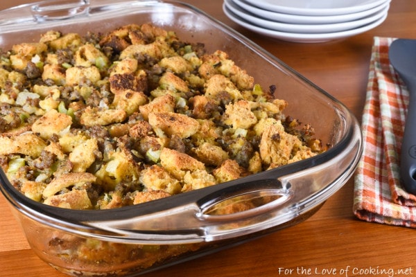 Stuffing with Sausage and Cornbread