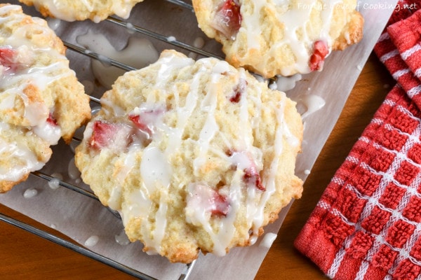 Strawberry Shortcake Cookies with Vanilla Glaze