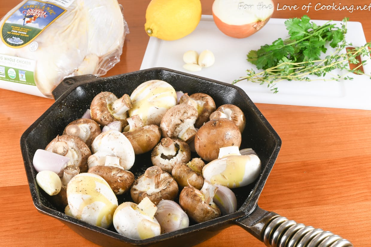 Skillet Roasted Chicken with Mushrooms
