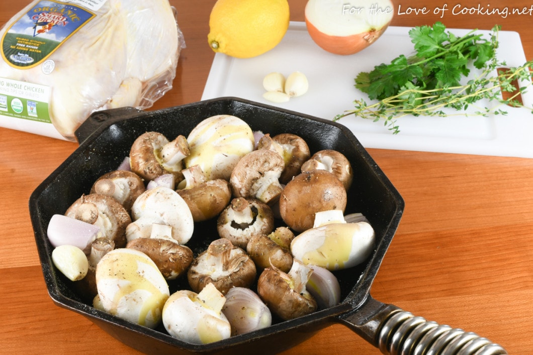 Skillet Roasted Chicken with Mushrooms