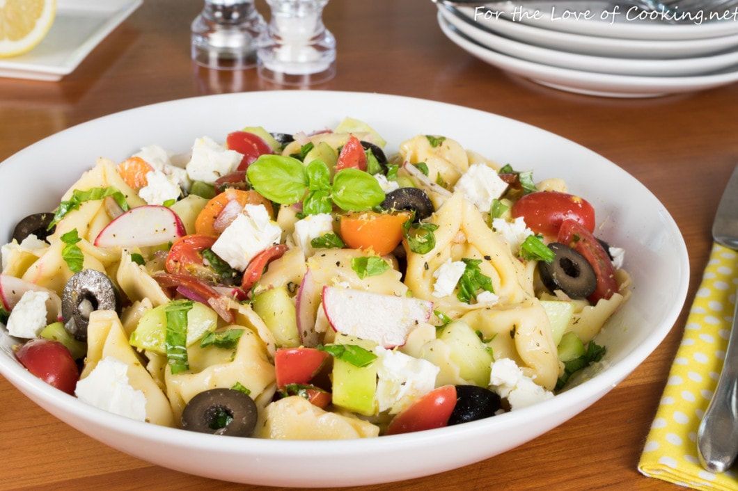 Greek Tortellini Pasta Salad | For the Love of Cooking