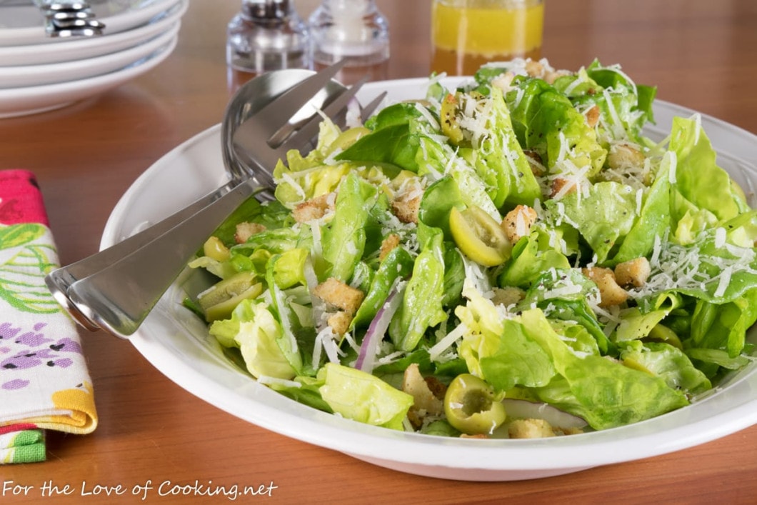 Butter Lettuce Salad with Castelvetrano Olives and Manchego