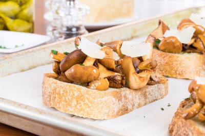 Buttery Chanterelle Mushrooms on Sourdough Toast with Shaved Parmesan