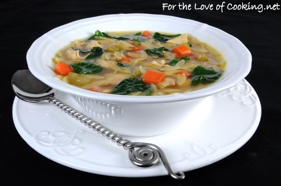 Turkey and Orzo Soup with Spinach