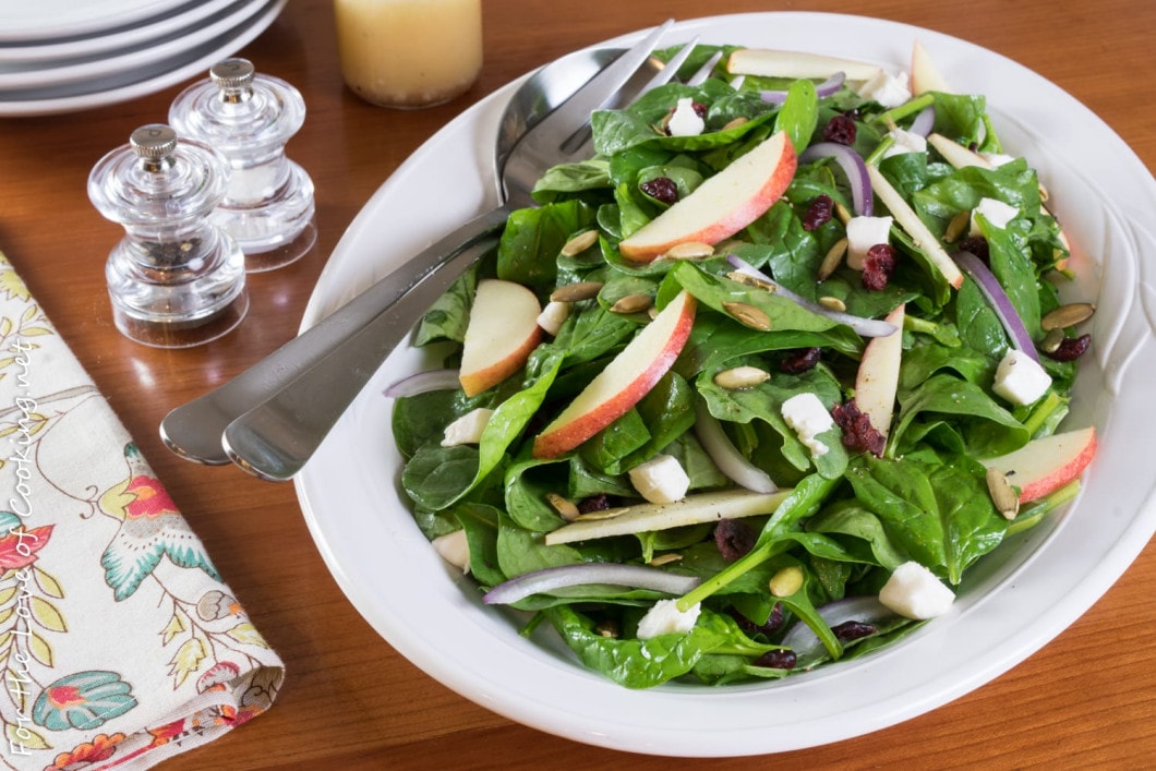 Spinach Apple Cranberry Salad