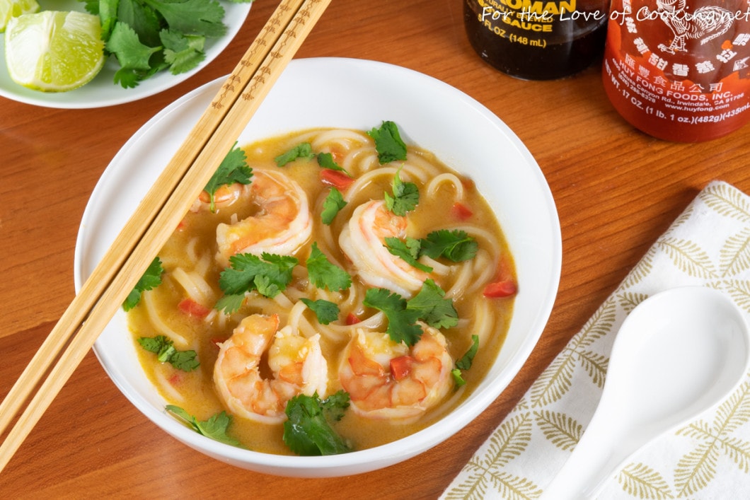 Thai Coconut Curry Shrimp Noodle Soup