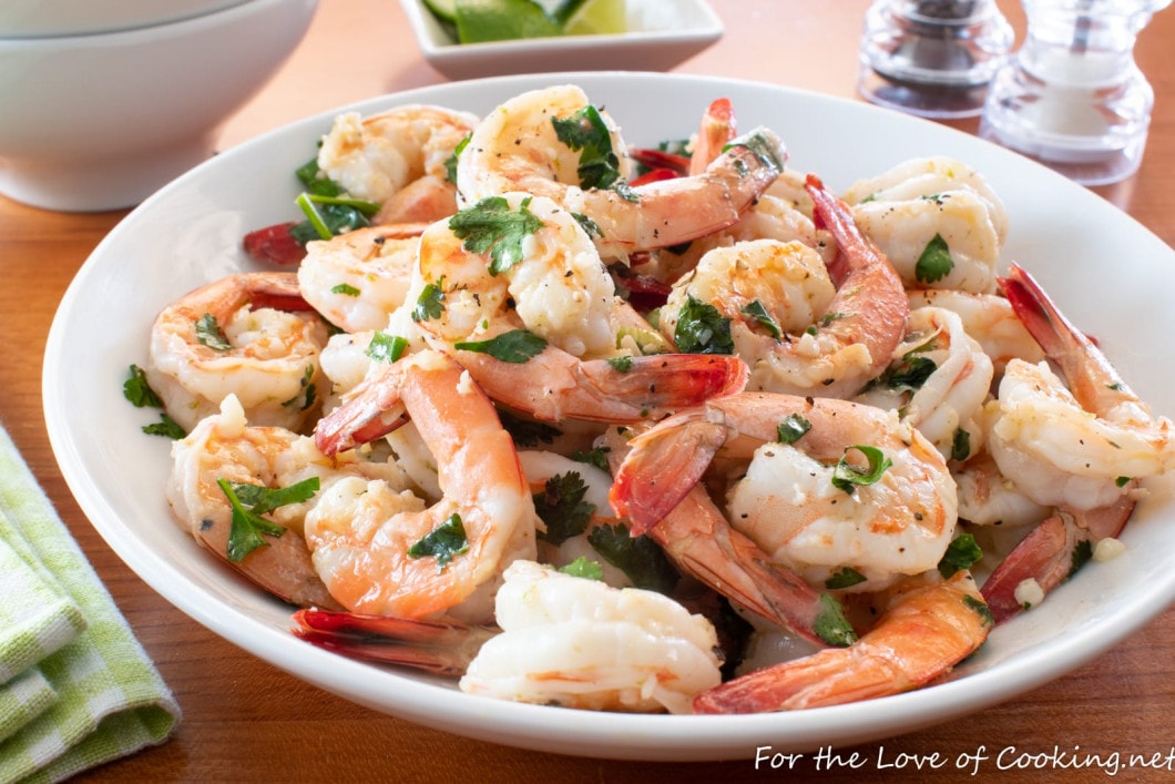Garlic Butter Shrimp with Lime and Cilantro