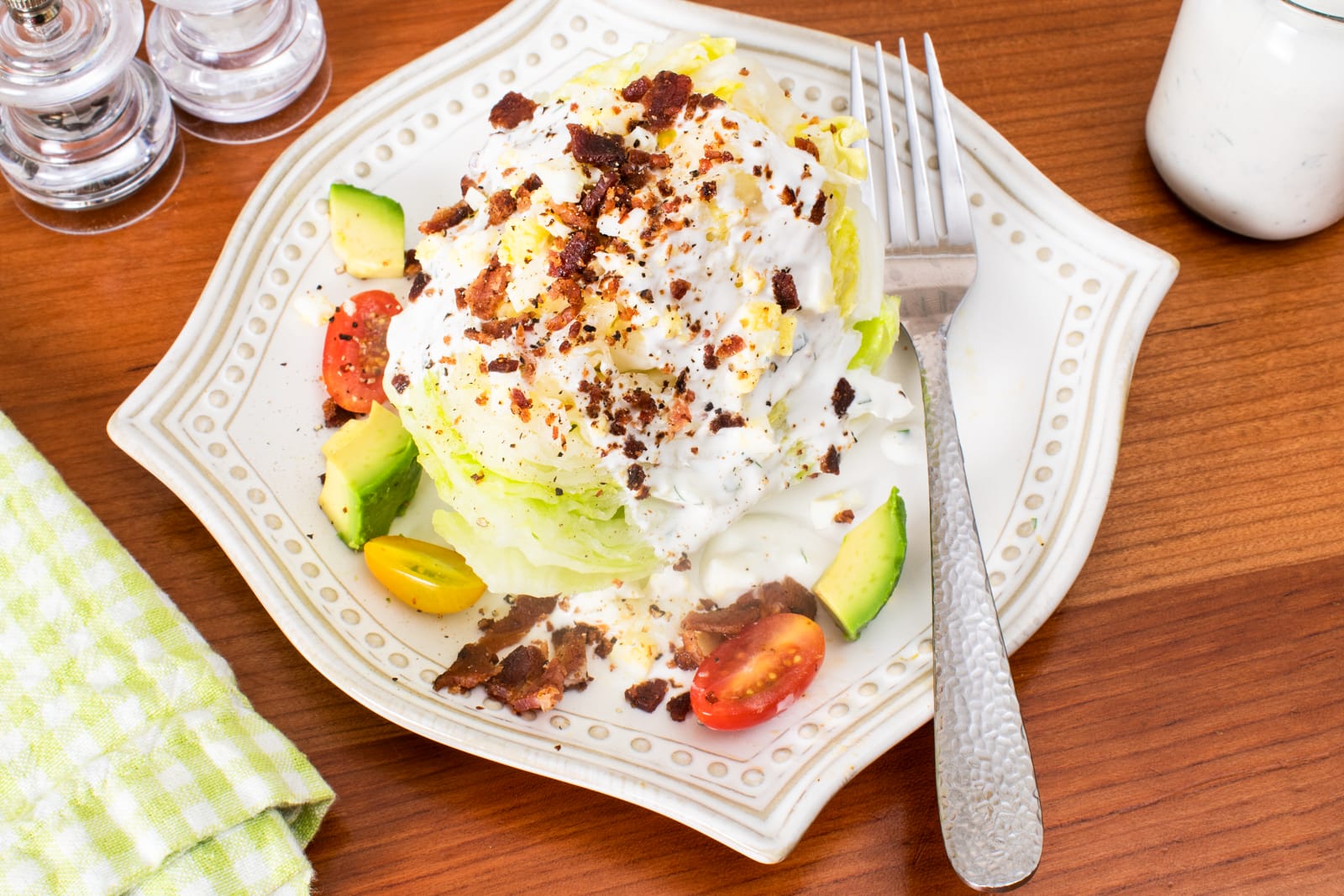 Loaded Wedge Salad with Herb Buttermilk Dressing