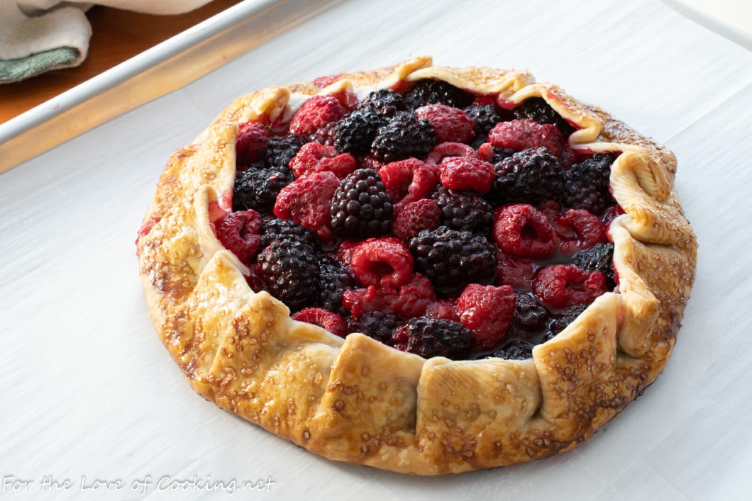 Raspberry and Blackberry Galette with Lemon Whipped Cream