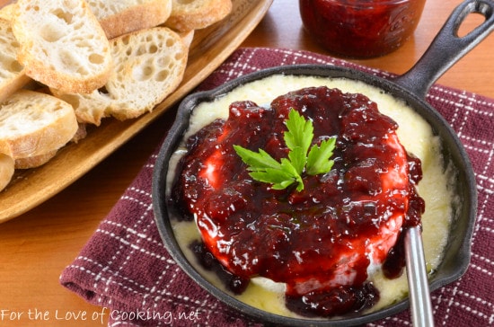 Baked Brie with Strawberry Jalapeno Jam