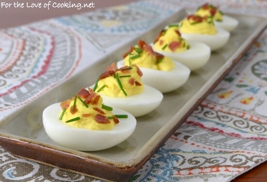 Deviled Eggs with Bacon and Chives