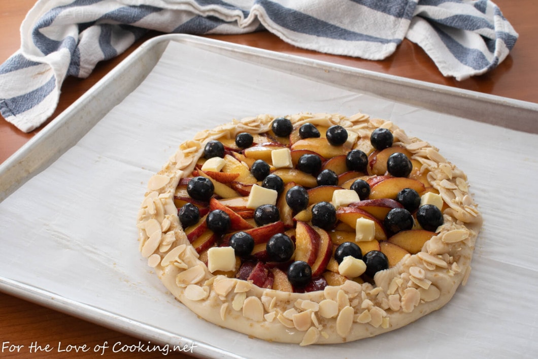 Peach and Blueberry Almond Galette