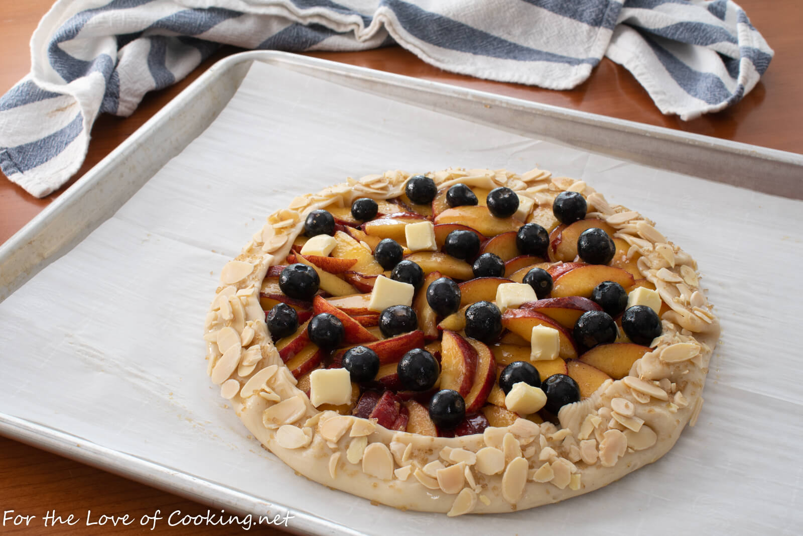 Peach and Blueberry Almond Galette