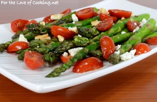 Asparagus and Tomato Sauté with Balsamic and Feta