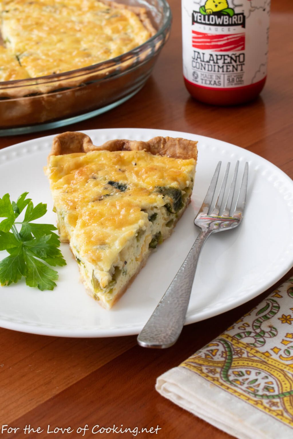 Green Chile Quiche | For the Love of Cooking