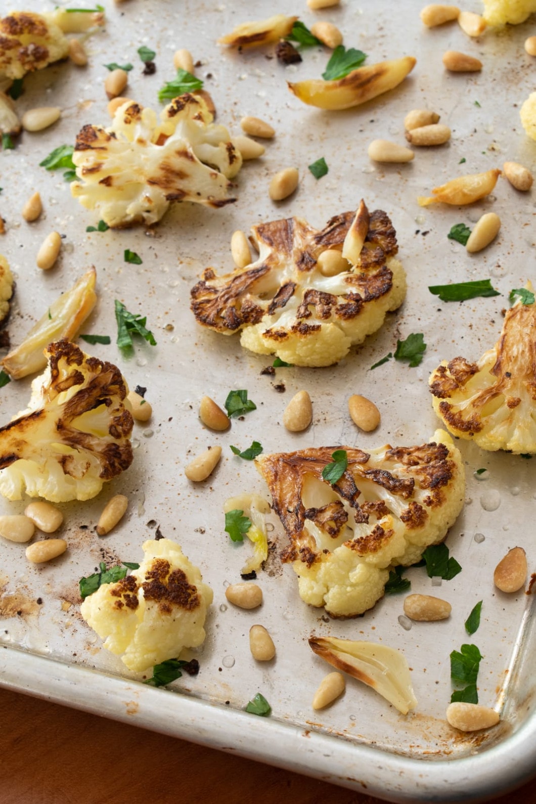 Roasted Cauliflower with Garlic and Pine Nuts