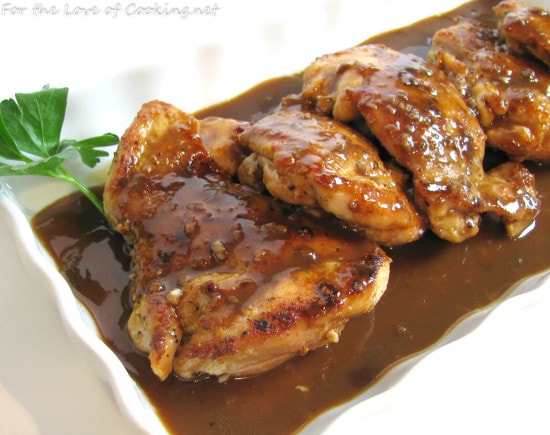 Chicken Thighs with a Balsamic and Garlic Sauce
