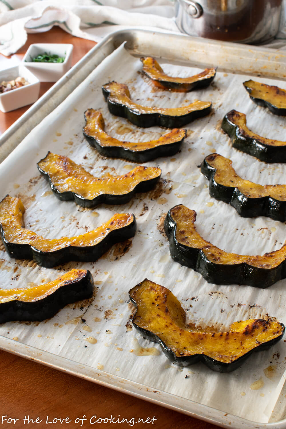 Roasted Acorn Squash with Maple Brown Butter Vinegar Sauce
