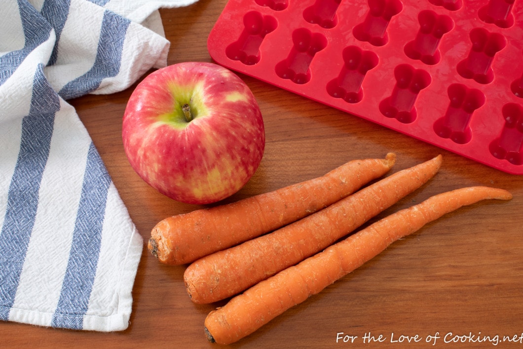 Frozen Carrot-Apple Dog Treats