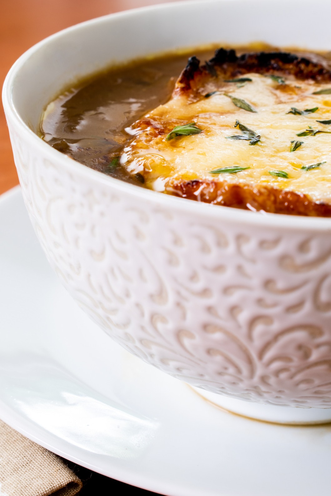 French Onion Soup with Roasted Poblano 