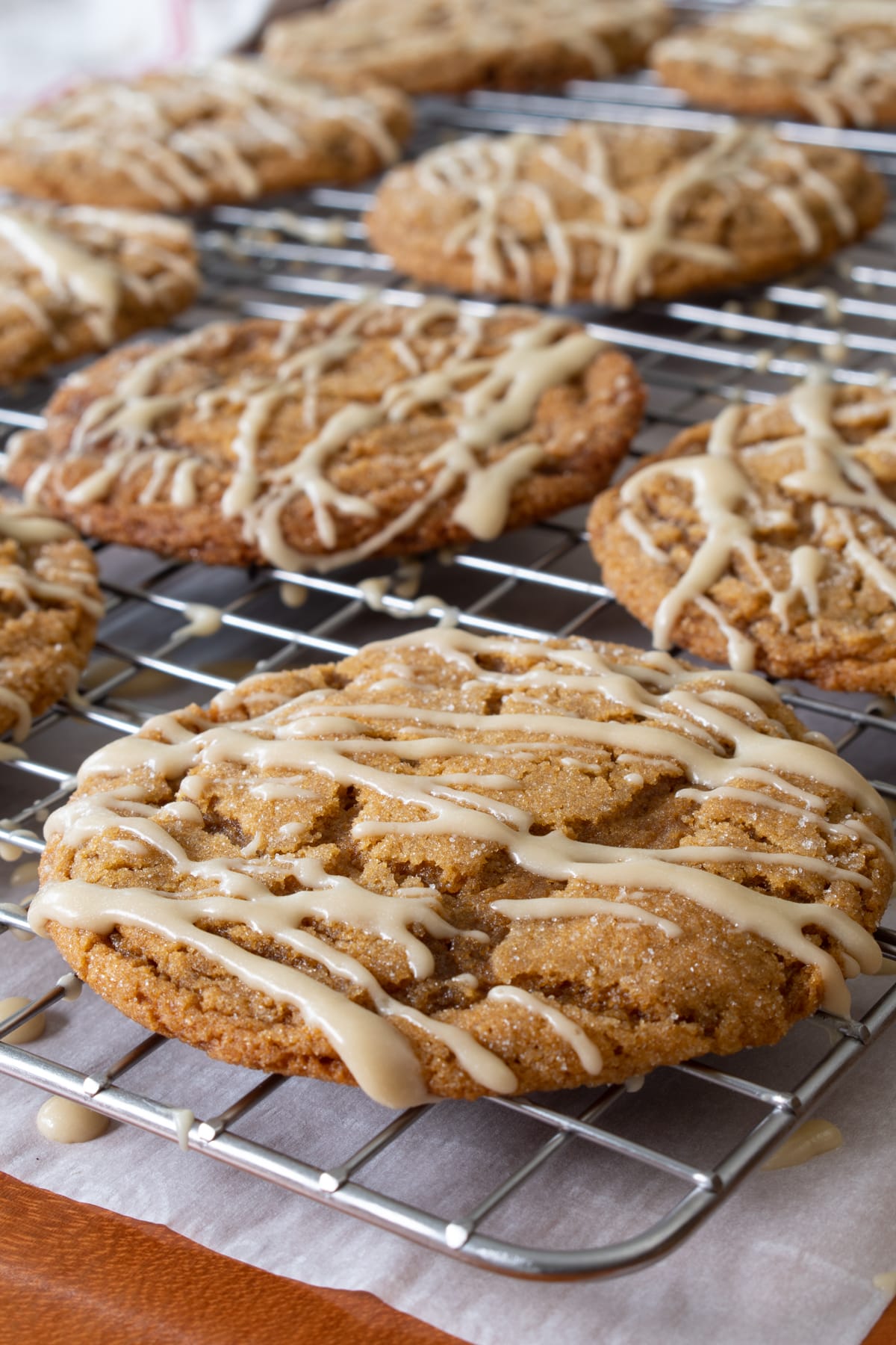 Soft Gingerbread Cookies with Maple Glaze Recipe - Pinch of Yum