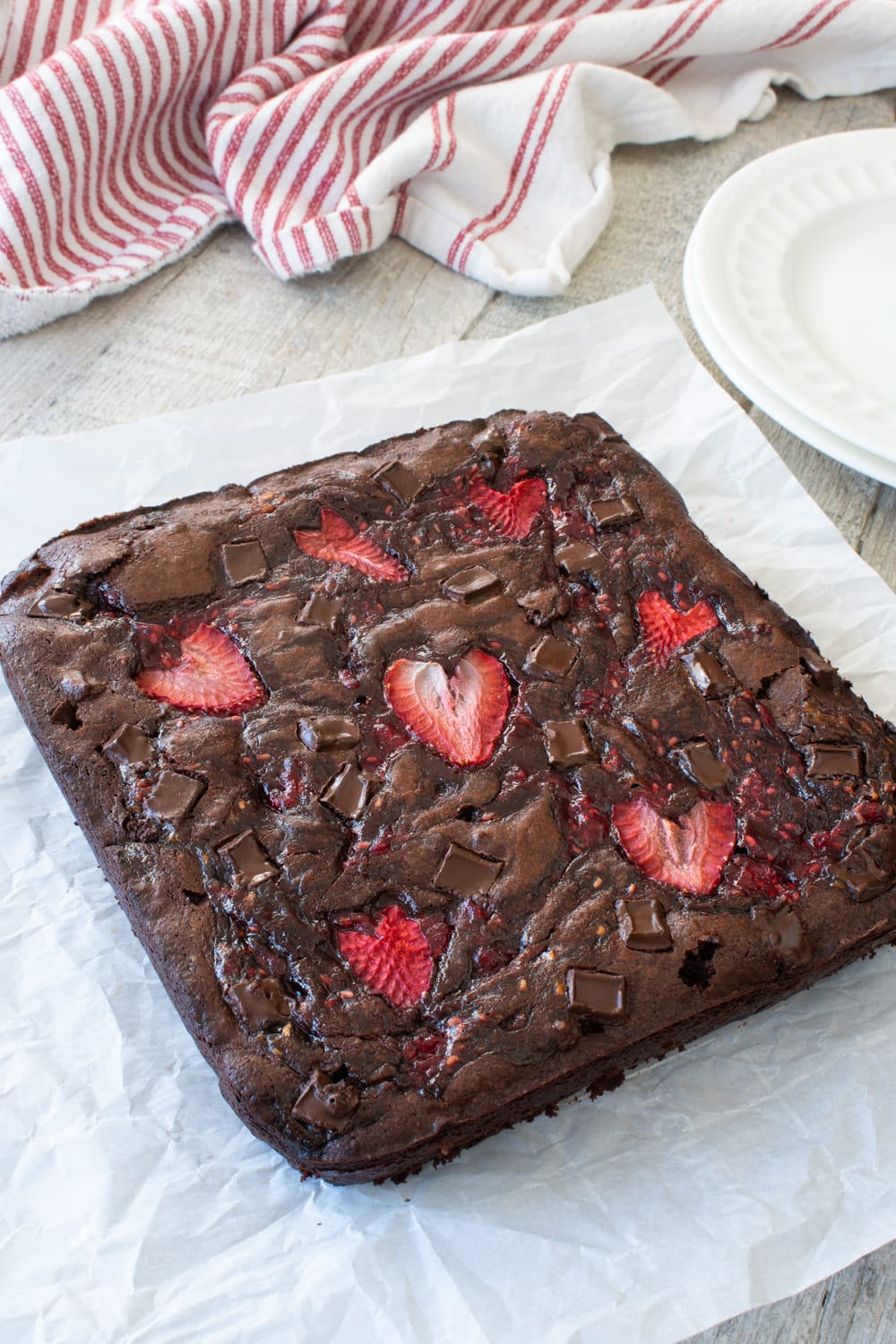 Strawberry Brownies | For the Love of Cooking