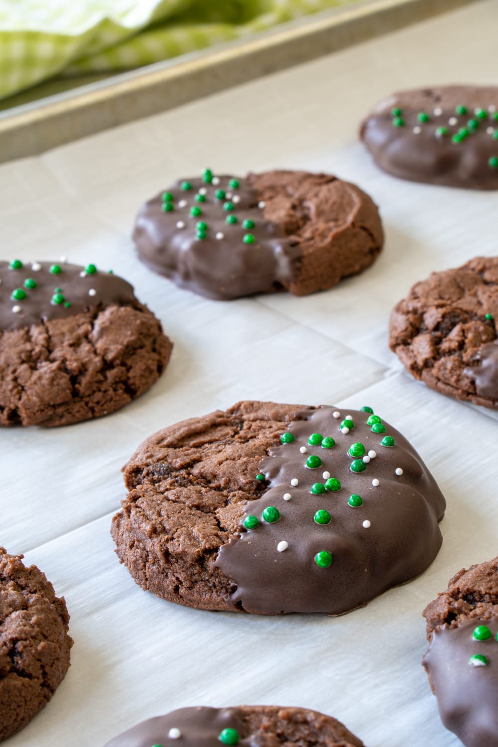 Dipped Chocolate Mint Cookies