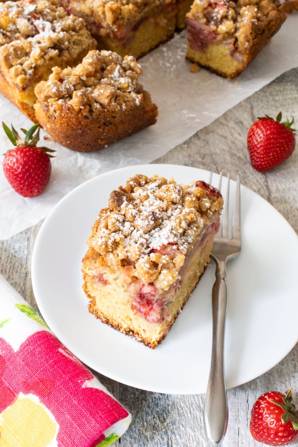 Strawberry Rhubarb Crumb Bars | For The Love Of Cooking