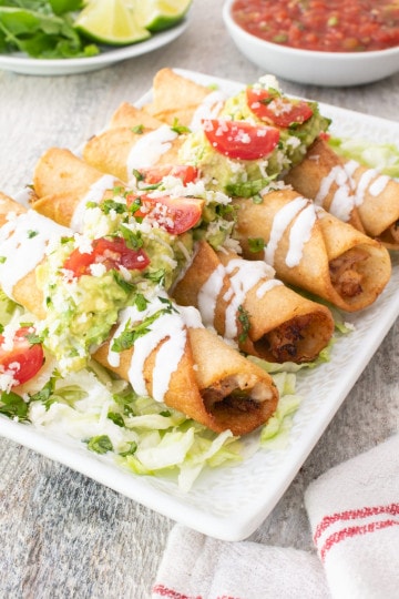 Cheesy Chicken Taquitos | For the Love of Cooking